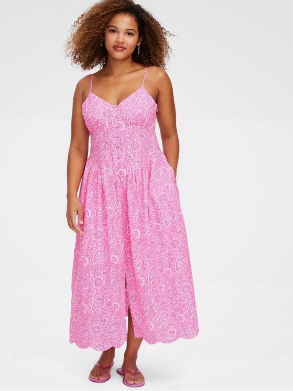 NWOT Roller Rabbit  Women’s Floral Paisley Drop-Waist Midi Dress.    M